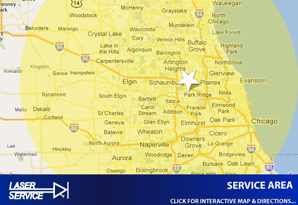 Laser Service - Service Coverage Area Map