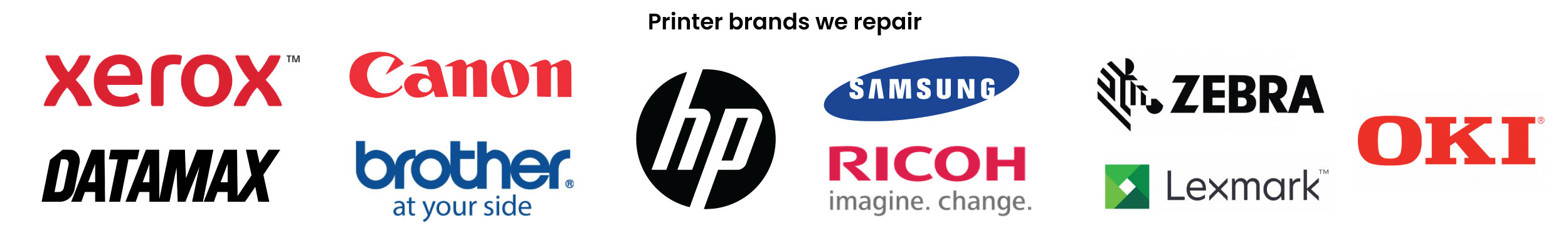 Printer Brands we repair - Logos